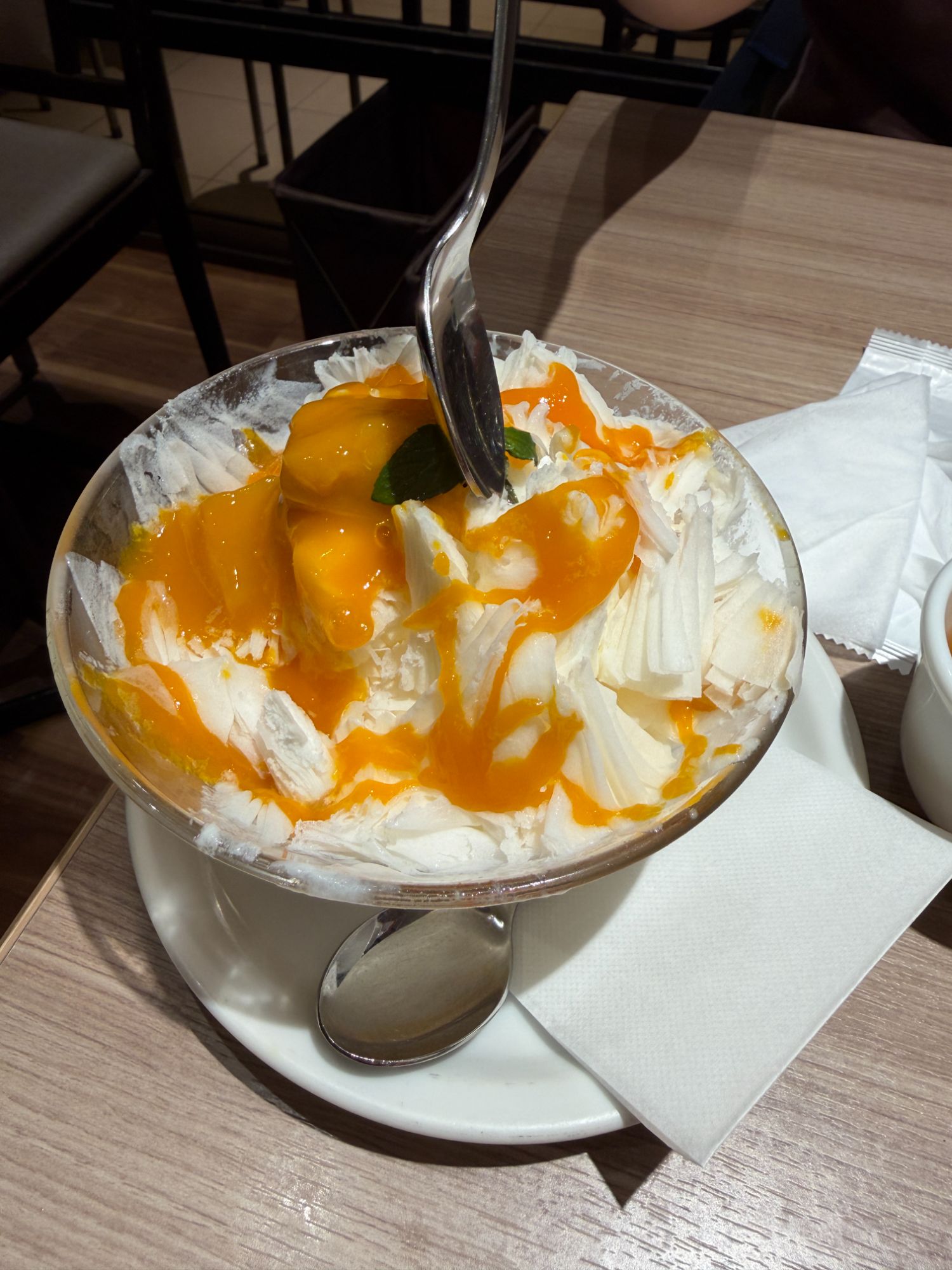 Mango shaved ice for dessert. So creamy!