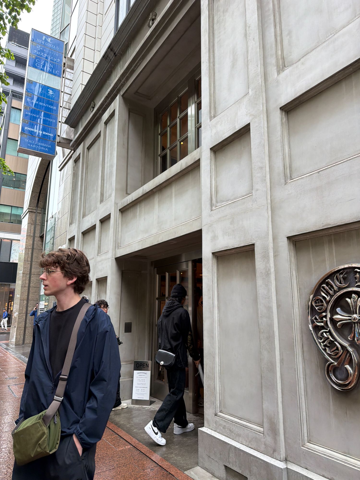 Calvin outside Chrome Hearts