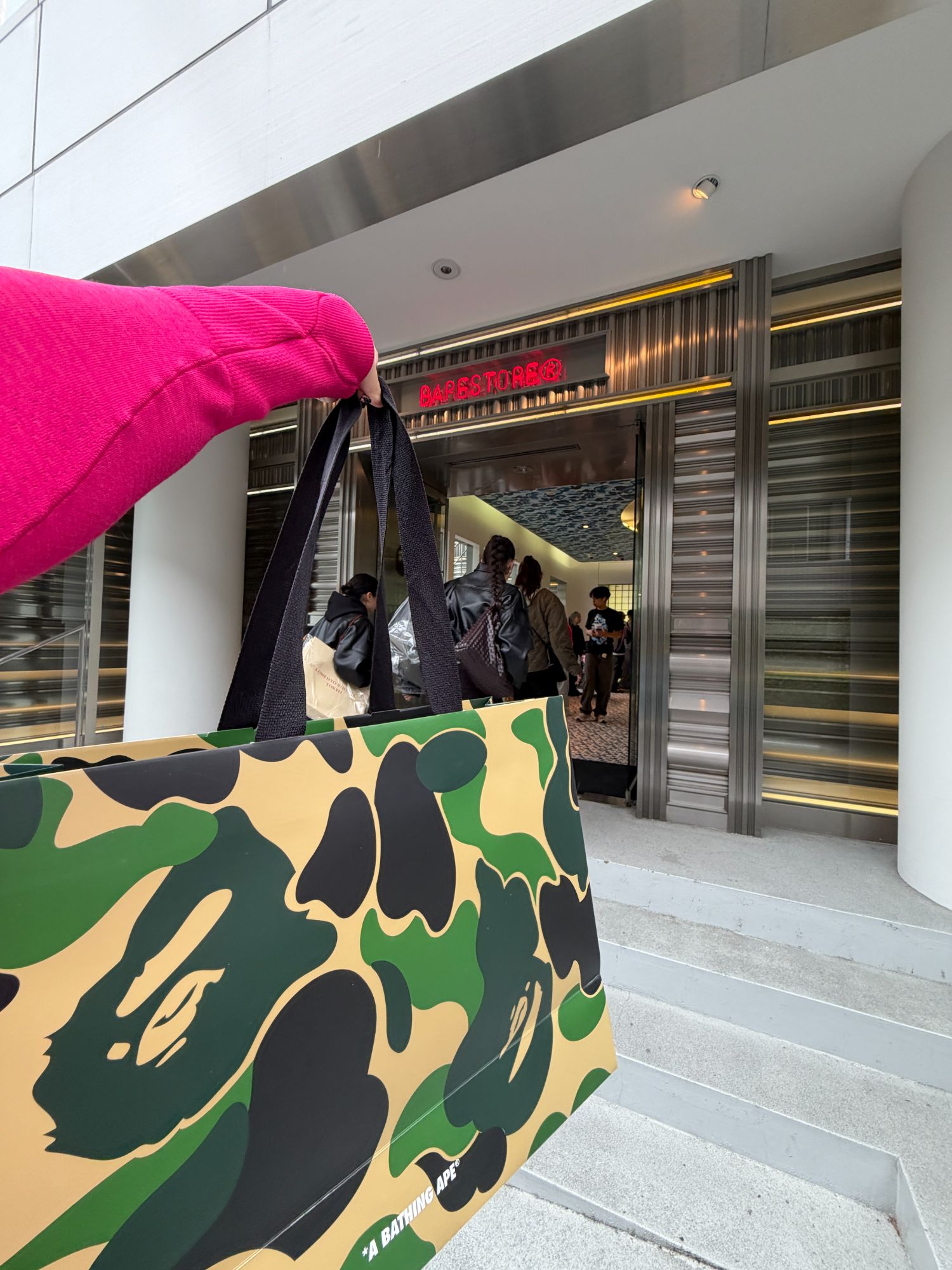 Outside the Bape Harajuku store